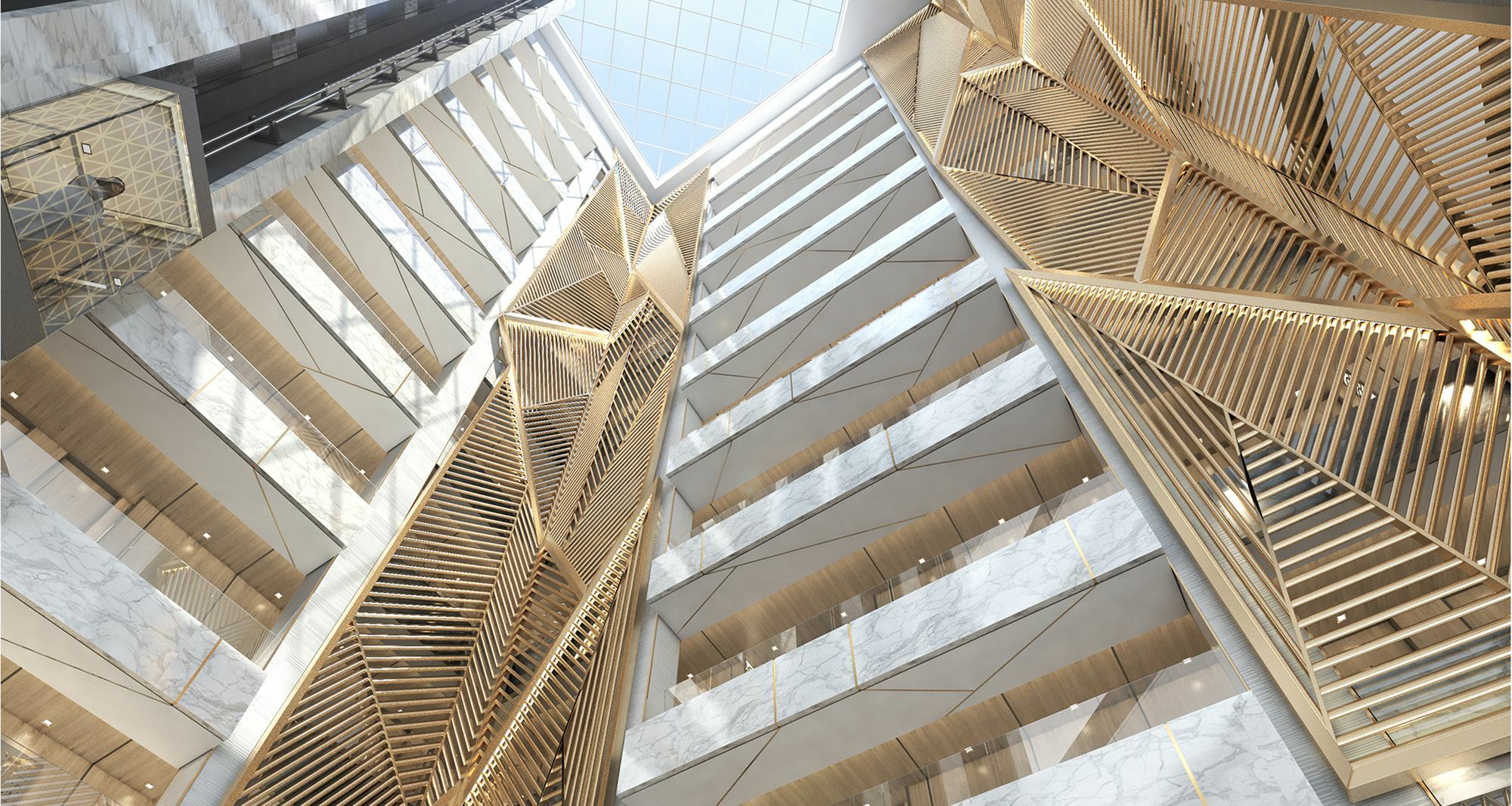 Al Bandar Rotana - Dubai Creek Hotel Exterior foto The staircase