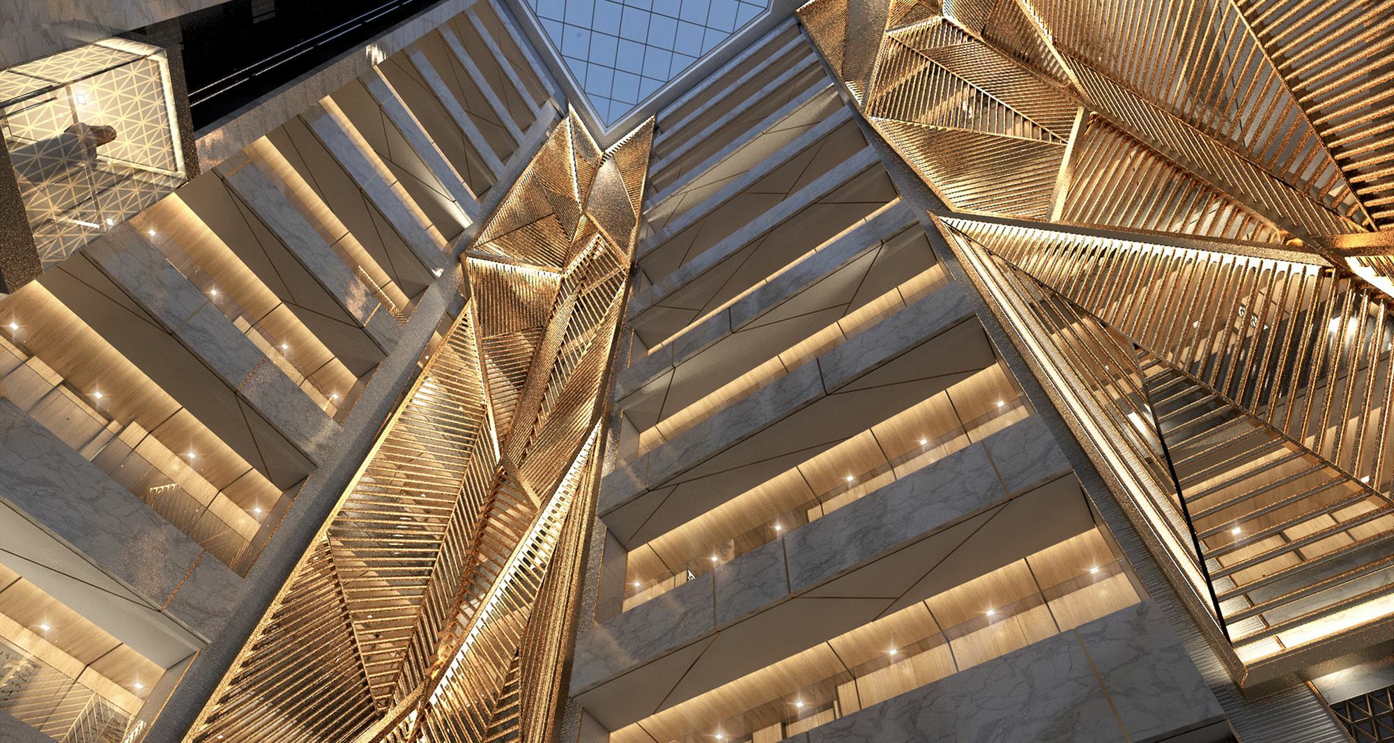 Al Bandar Rotana - Dubai Creek Hotel Exterior foto The staircase